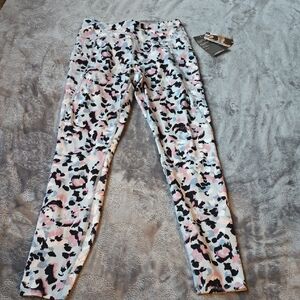 Avia Women's Pink and Black Patterned Leggings